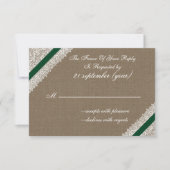 FAUX jute met smaragdgroene rsvp 3,5 x 5 (Voorkant)