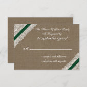 FAUX jute met smaragdgroene rsvp 3,5 x 5 (Voorkant / Achterkant)