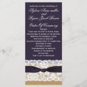 FAUX jute, rustieke bruiloft programma's thee leng (Voorkant)