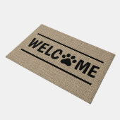Faux Jute  Stylish Trendy Welcome Paw Deurmat (Schuin)