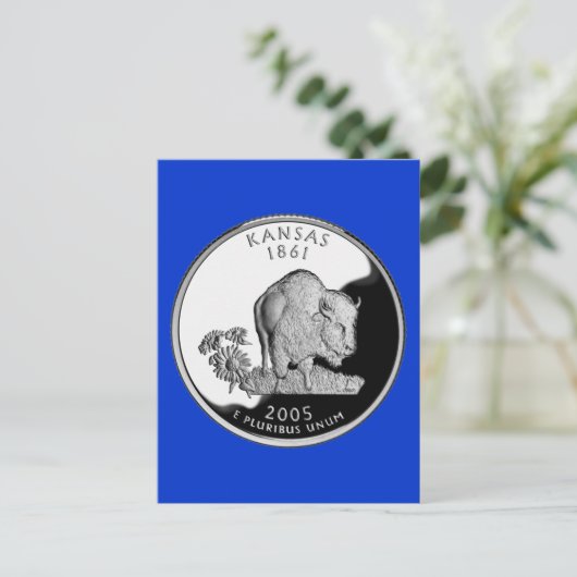 Faux Kansas State Quarter Briefkaart (Staand voorkant)