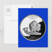 Faux Kansas State Quarter Briefkaart (Voorkant / Achterkant)