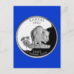 Faux Kansas State Quarter Briefkaart
