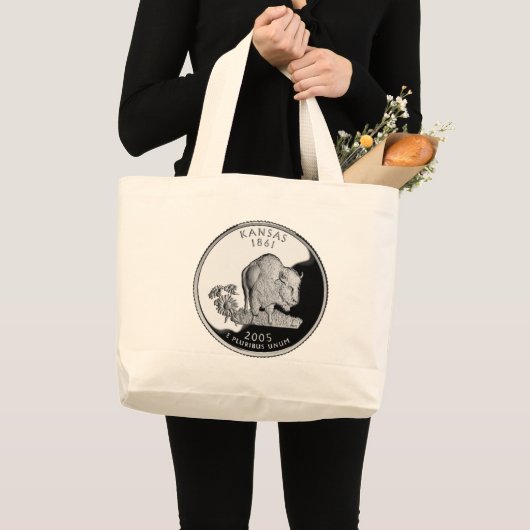 Faux Kansas State Quarter Grote Tote Bag (Voorkant (product))