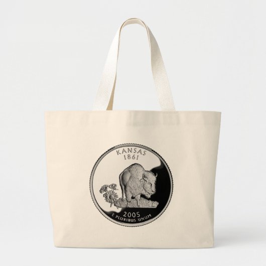 Faux Kansas State Quarter Grote Tote Bag (Voorkant)