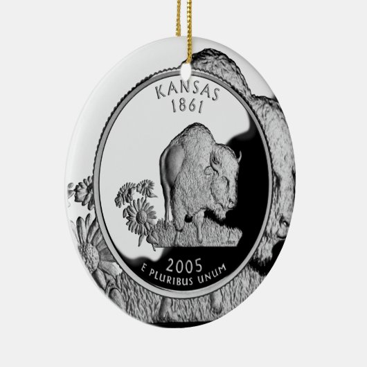 Faux Kansas State Quarter Keramisch Ornament (Rechts)