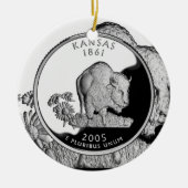 Faux Kansas State Quarter Keramisch Ornament (Voorkant)