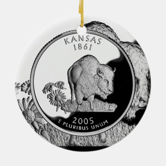 Faux Kansas State Quarter Keramisch Ornament (Achterkant)