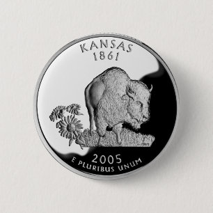 Faux Kansas State Quarter Ronde Button 5,7 Cm