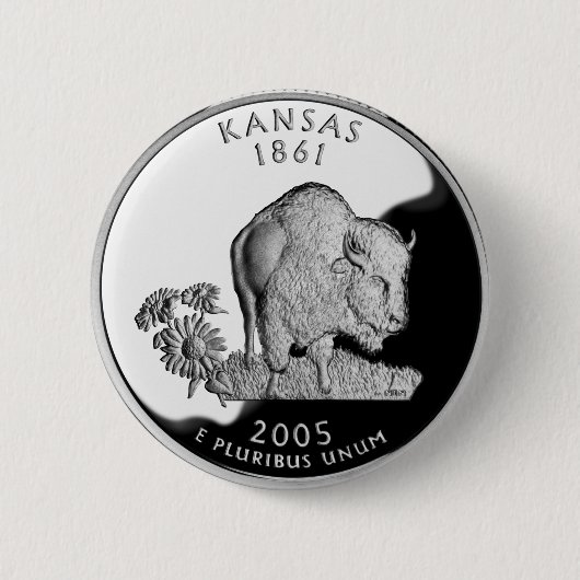Faux Kansas State Quarter Ronde Button 5,7 Cm (Voorkant)