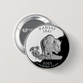 Faux Kansas State Quarter Ronde Button 5,7 Cm (Voorkant /achterkant)