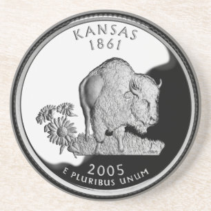 Faux Kansas State Quarter Zandsteen Onderzetter