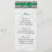 Faux kant en lint emerald green bruiloft Menu (Voorkant)