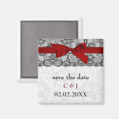 Faux kant en lint rood, zwart, behalve datum magneet (Voorkant / Achterkant)