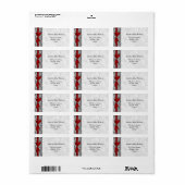 Faux, kant en lintrood, zwarte adresetiketten etiket (Full Sheet)