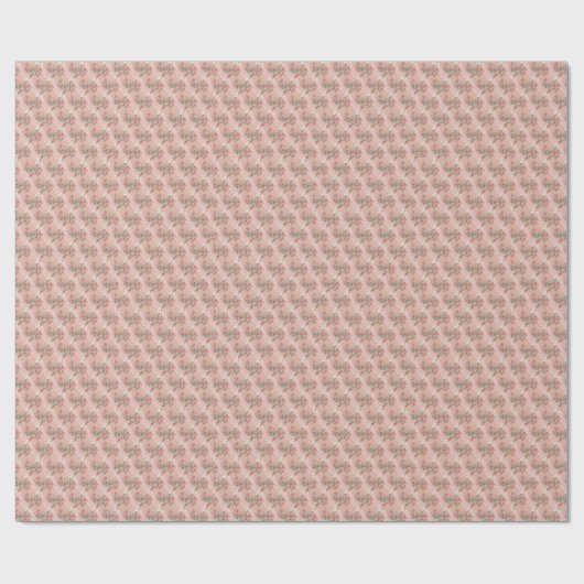 Faux Kant en Rozen  Country Blush Pink Cadeaupapier (Vlak)