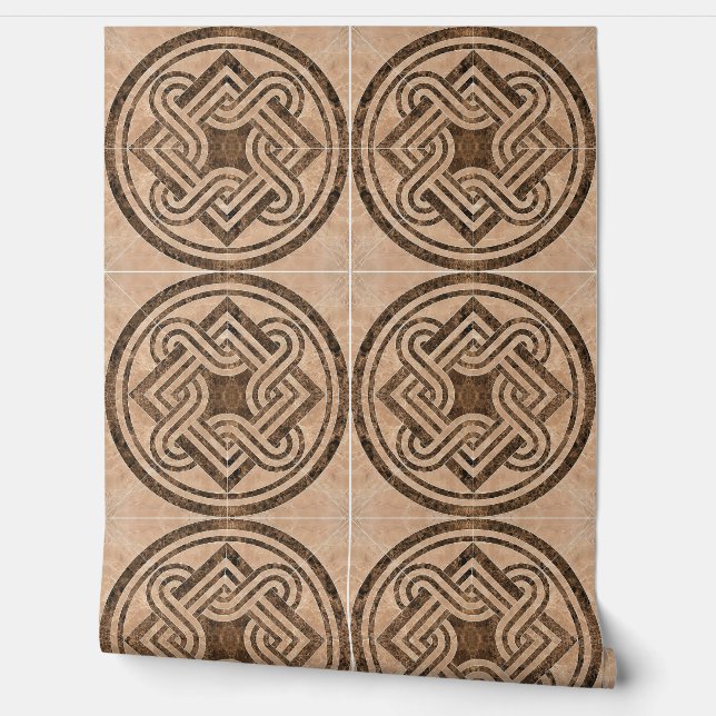 Faux keramische Tegels  Ornamenten Behang (Afrollen)