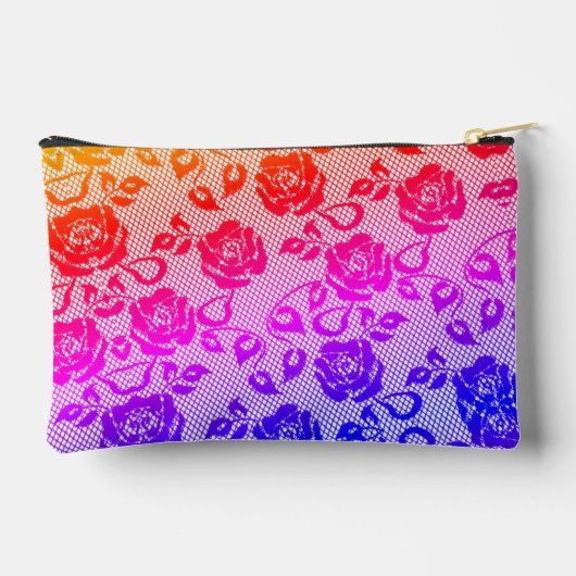 Faux Kleurrijke Roos Kant Fishnet Etui (Achterkant)