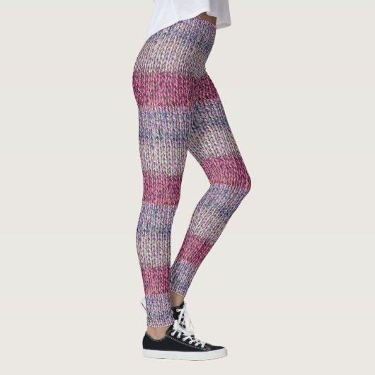 Faux Knit-Leggings in zachte kleuren en ombre Stri Leggings (Rechts)