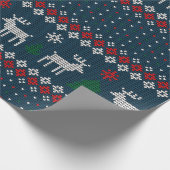Faux Knitting Pattern kerstboom en Deer Cadeaupapier (Hoek)