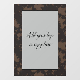 Faux Koe Afdrukken Zwart en Bruin Venster Cling Raamsticker