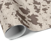 Faux Koe Print Bruin en Crème Cadeaupapier (Rol Hoek)
