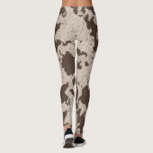 Faux Koe Print, bruin en crème Leggings (Achterkant)