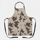 Faux Koe Print, bruin en crème Schort (Voorkant)