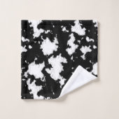 Faux Koe Print Zwart-wit Bad Handdoek (Wasdoekje)
