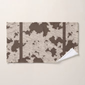 Faux Koe Print Zwart, Wit, Bruin en Cream Bad Handdoek (Handdoek)
