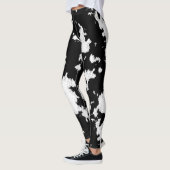 Faux Koe Print, zwart-wit Leggings (Links)