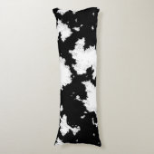 Faux Koe Print Zwart-wit Lichaamskussen (Voorkant Verticaal)