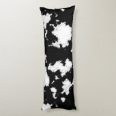 Faux Koe Print Zwart-wit Lichaamskussen (Achterkant (Verticaal))