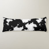 Faux Koe Print Zwart-wit Lichaamskussen (Voorkant)