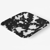 Faux Koe Print Zwart-wit Papieren Bordje (Gebogen)