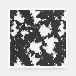 Faux Koe Print Zwart-wit Servet