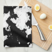 Faux Koe Print Zwart-wit Theedoek (Quarter Fold)