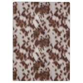 Faux Koeienhuid & Leather Animal Print Bruin Klembord (Achterkant)