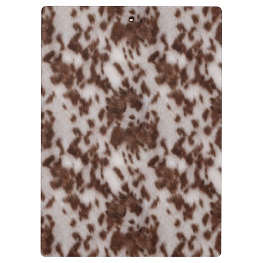 Faux Koeienhuid & Leather Animal Print Bruin Klembord (Achterkant)