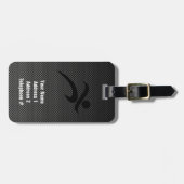 Faux-koolstofvezel; actief bagagelabel (Voorkant horizontaal)