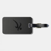 Faux-koolstofvezel; actief bagagelabel (Achterkant horizontaal)