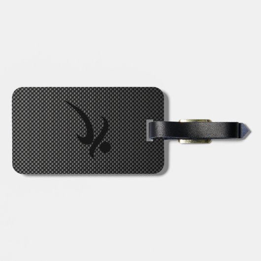 Faux-koolstofvezel; actief bagagelabel (Achterkant horizontaal)