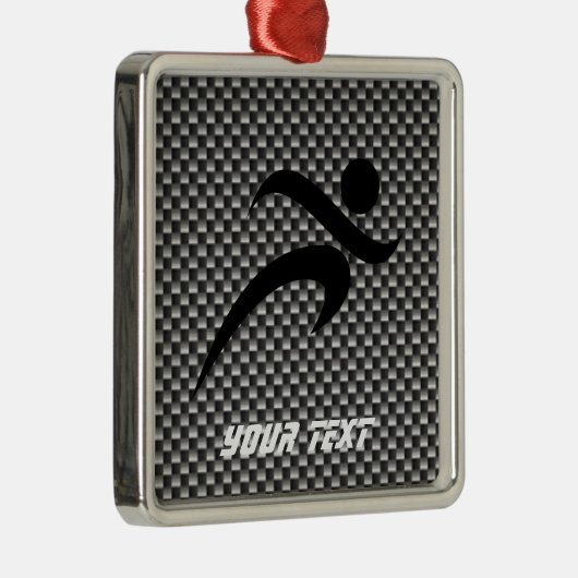 Faux-koolstofvezel; Lopend Metalen Ornament (Rechts)