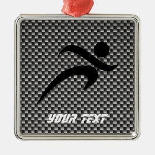 Faux-koolstofvezel; Lopend Metalen Ornament