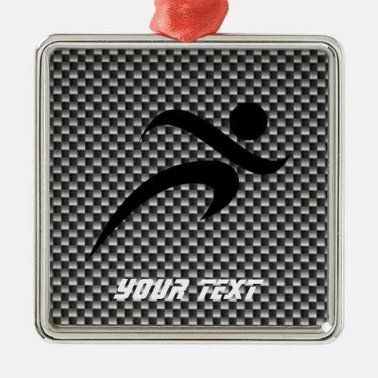 Faux-koolstofvezel; Lopend Metalen Ornament (Voorkant)