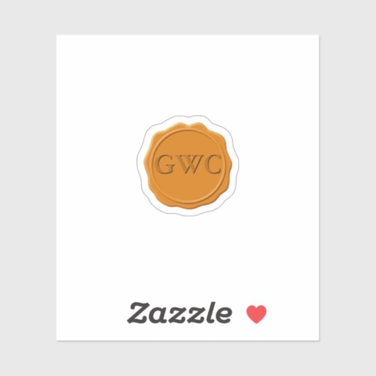 Faux Koper Wax Seal Monogram Aangepast Sticker (Vel)