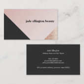 Faux koperen pailletten zwart en roze diagonale sc visitekaartje (Voorkant / Achterkant)