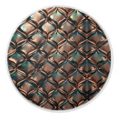 Faux koperen patina blauwgroen patroonuniek kunstw keramische knop (Voorkant)