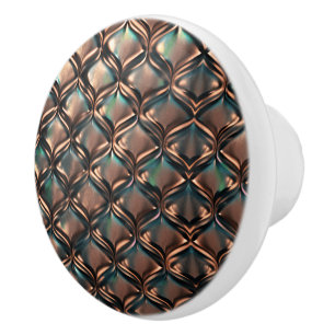 Faux koperen patina blauwgroen patroonuniek kunstw keramische knop