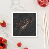 Faux koperen script liefde en Bedankt w / zwart ma Servetten (Insitu)